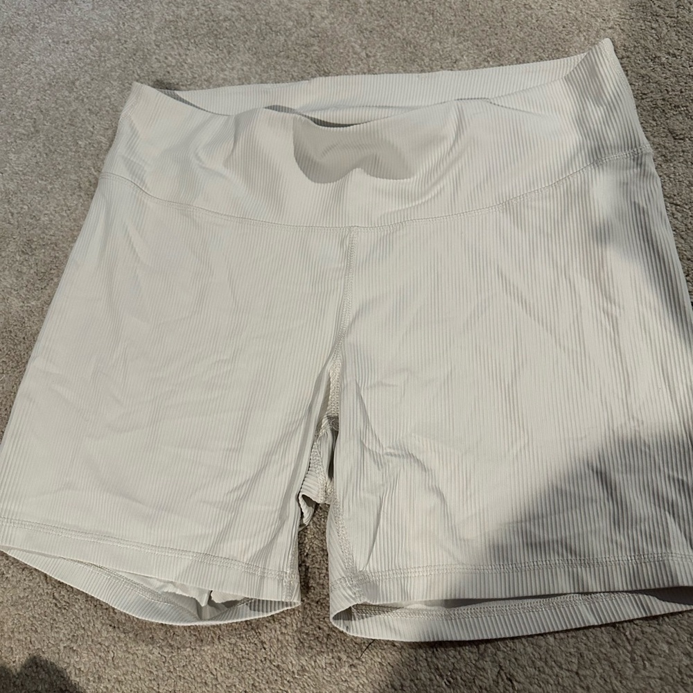 Old Navy White Bike Shorts Ribbed Athletic Fit
